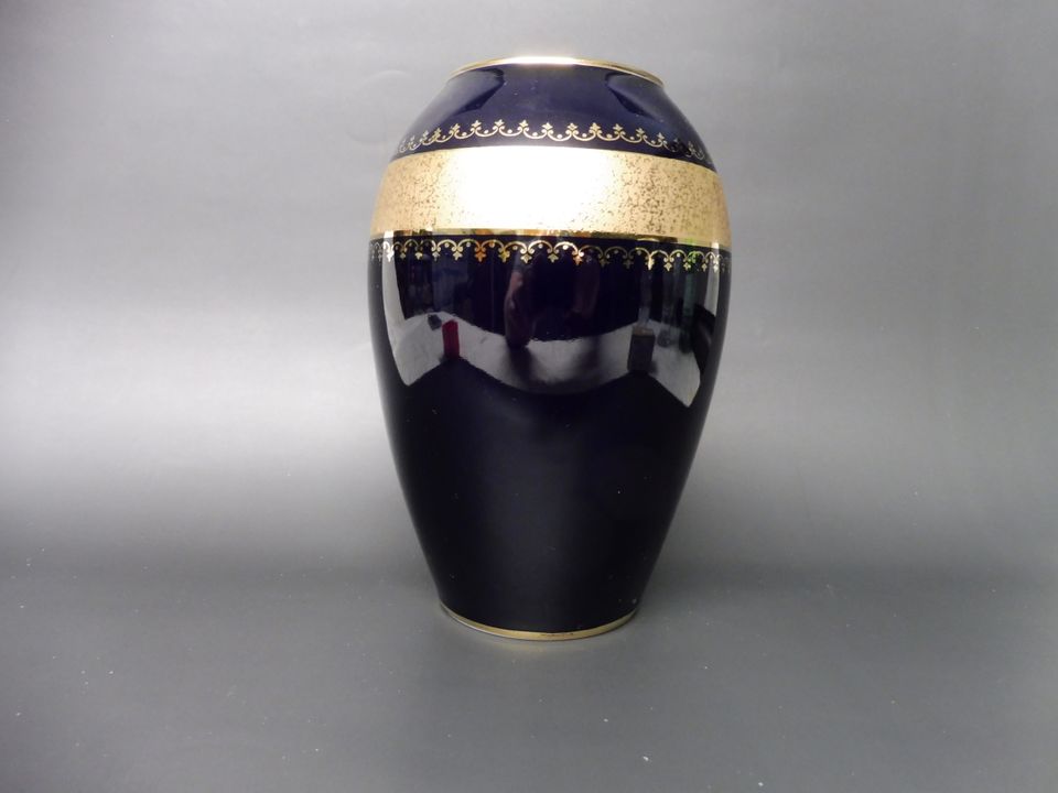 Porzellan Vase Royal Porzellan Bavaria KPM Echt Kobalt Handarbeit in Heikendorf