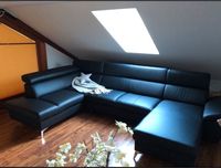 Couch Sofa Wohnlandschaft Ledercouch schwarz m. Bettkasten Sachsen-Anhalt - Salzatal Vorschau