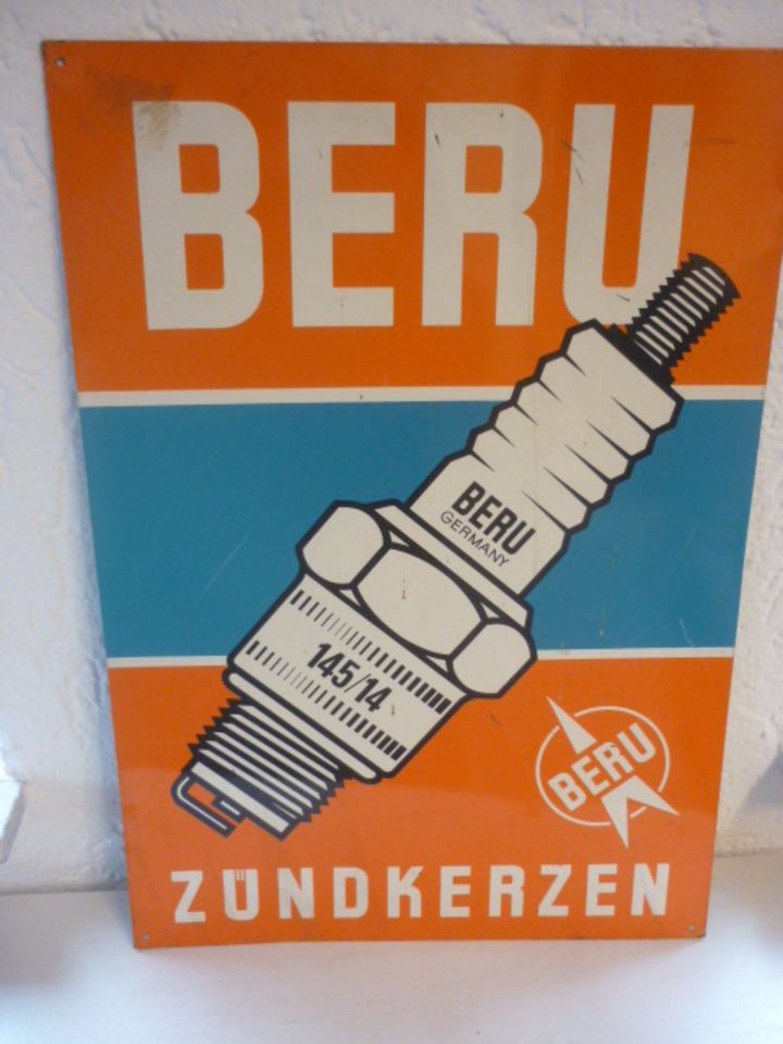 Altes Beru Blechschild Werbung Reklame Zündkerzen Oldtimer in Dortmund