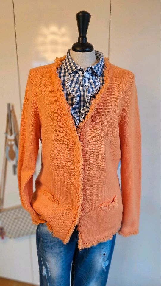 JOSEPH JANARD Strickjacke Jacke KASCHMIR CASHMERE Orange Gr. 42 in Krefeld