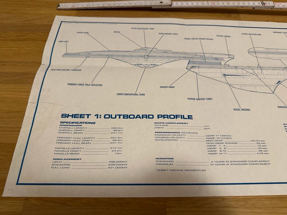 Star Trek Blueprint NCC 2001 Excelsior Blueprints Poster in Bonn