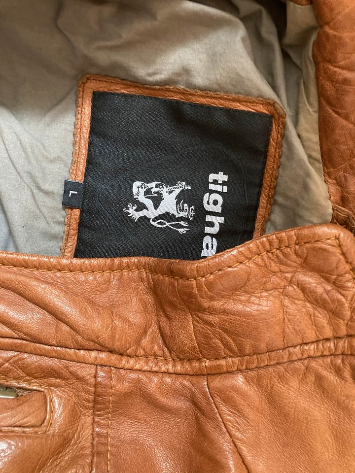 Tigha Lederjacke L in Cognac Echtleder in Berlin