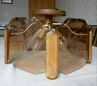 Vintage Lampe Deckenlampe Leuchte Holz Glas Hessen - Schlüchtern Vorschau
