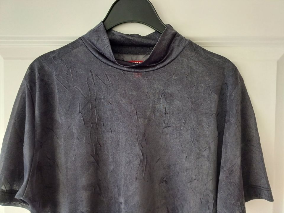 Kurzarmshirt Shirt schick fein transparent Knitterlook Esprit L in Eicklingen