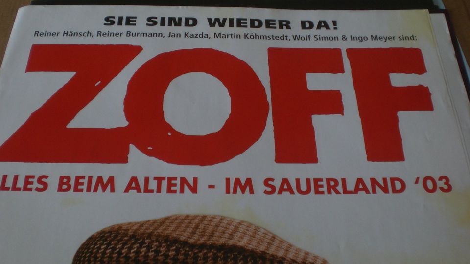 Zoff - Sauerland 2003 Konzertplakat Tourposter in Hemer