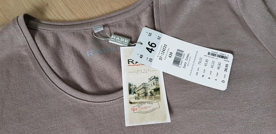 Damen Shirt von RABE Neu mit Etikett Größe 46 Braun T-Shirt in Mietingen