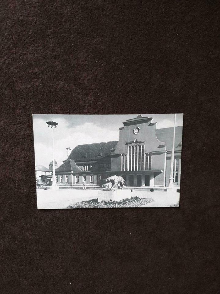 Postkarte/Ansichtskarte Liegnitz Schlesien Bahnhof in Bad Bramstedt