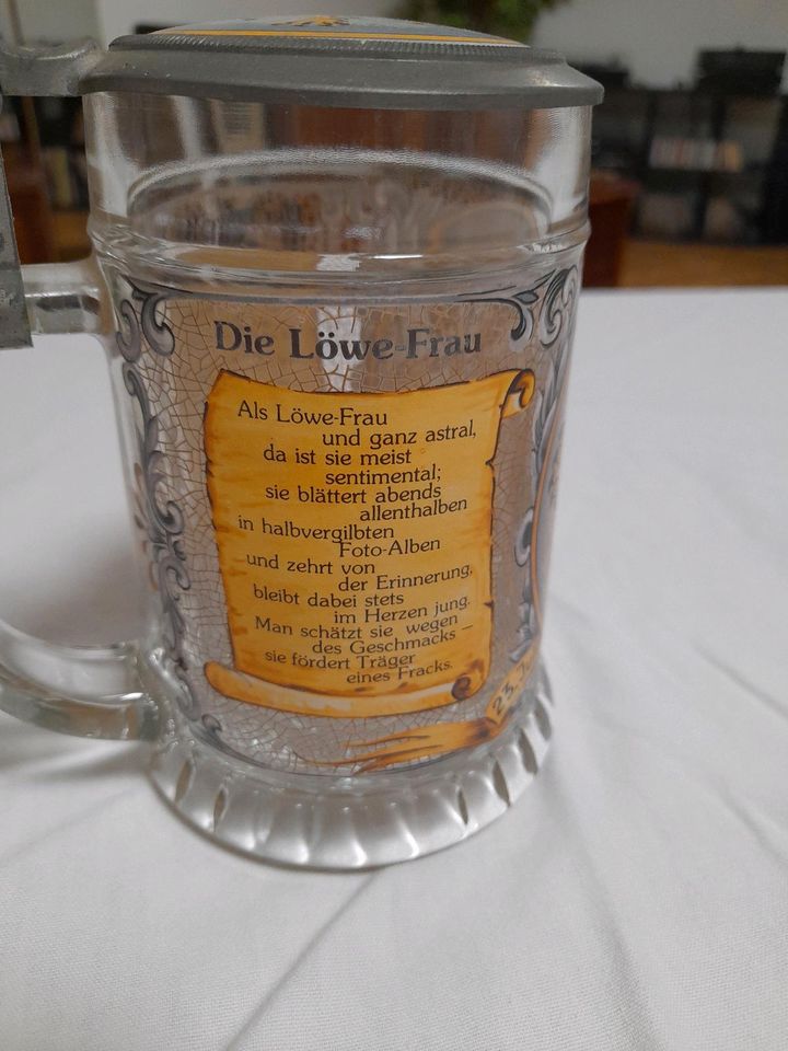 Bierkrug Glas mit Zinn Deckel inkl. Schnapsglas in Aachen