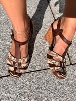 BRONX Leder Sandalette, Größe 39, braun, kroko Bayern - Grafenau Vorschau