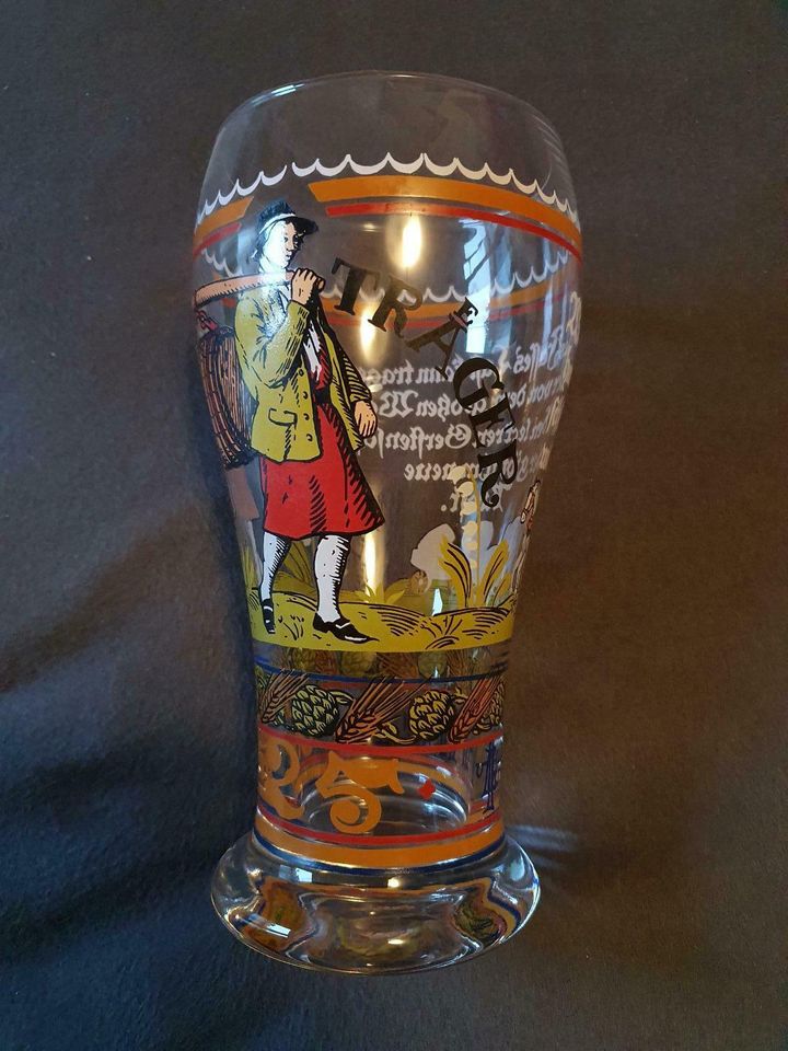 Traditionsglas/ Zunftglas von Hannen Alt - Der Fassträger in Asperg