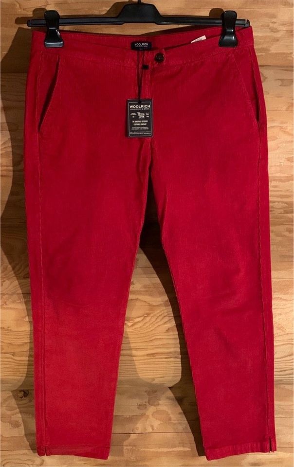 Neu Woolrich Damen Hose Cord Cordhose rot Größe 29 in Issum