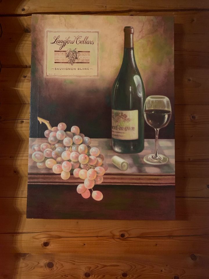 Leinwand Canvas Bild Weinkeller Weißwein Sauvignon Blanc in Mühltal 