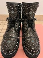 Design Stiefeletten Steinchen Nieten. Braun metallic.Gr37 Nordrhein-Westfalen - Nettetal Vorschau