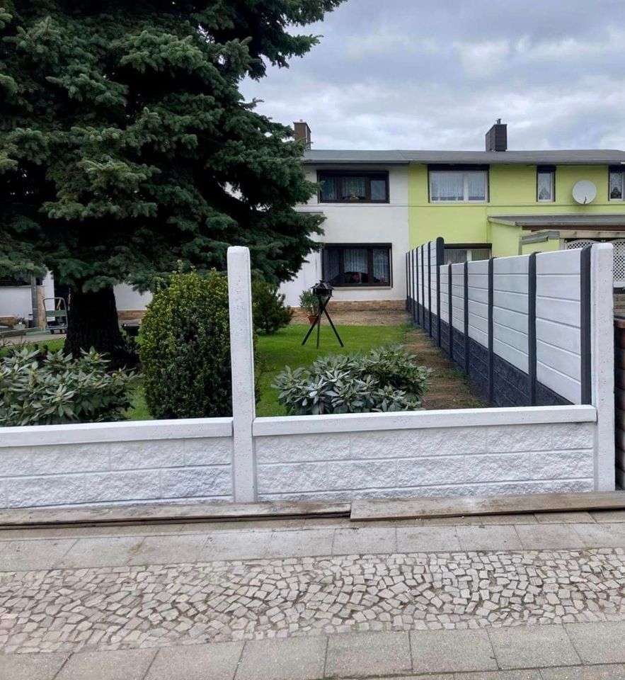 Betonzaun Betonzäune Sichtschutzzaun 40m Montage Gartenzaun in Halle