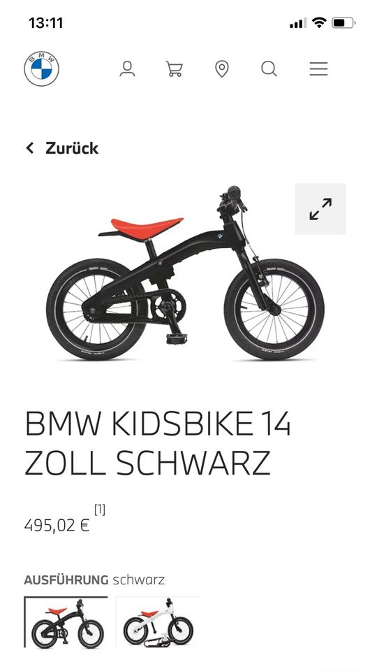 BMW Kidsbike Alu Laufrad Fahrrad 14 Zoll 2in1 NP 495€ in München