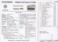 Telefunken Capice 1051 Schaltbild, Werkstattanleitung Manual, Baden-Württemberg - Sinsheim Vorschau