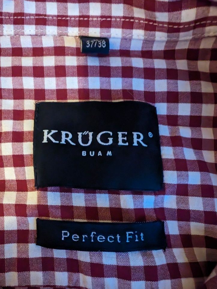 Trachtenhemd von Krüger Buam Rot Größe S in Ostfildern