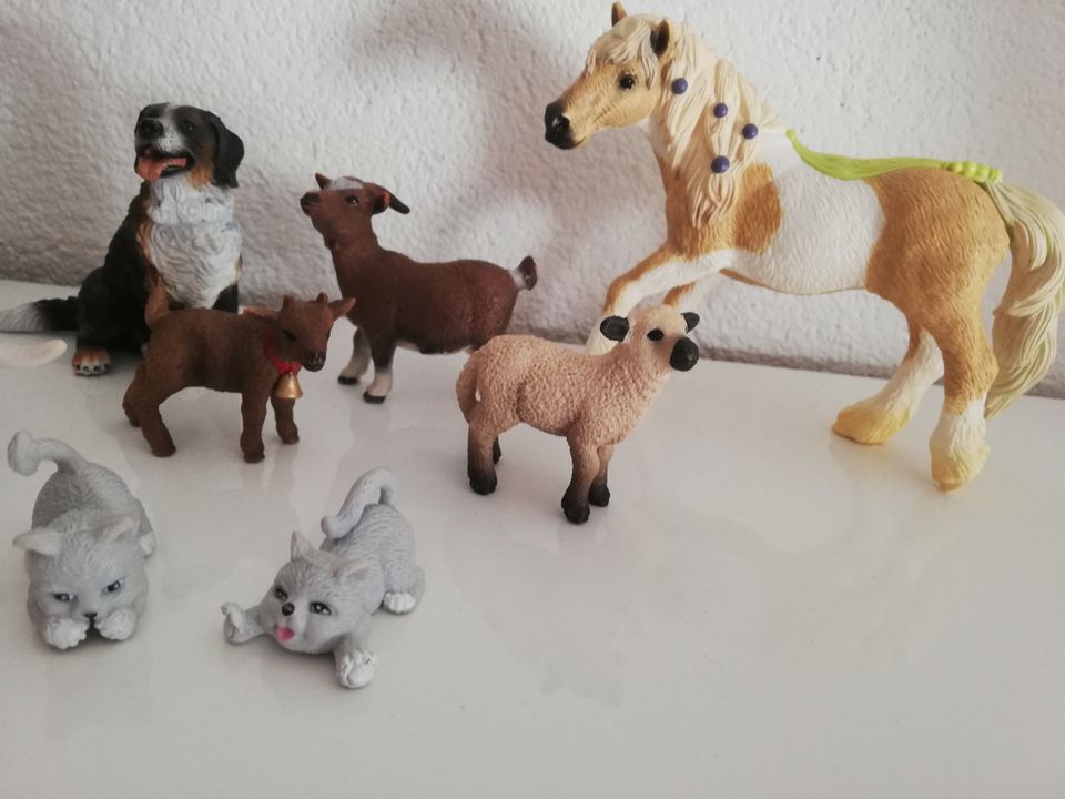 Schleich Konvolut 10 teilig Bauernhof Hund Pferd Ziege Schaf in Altshausen