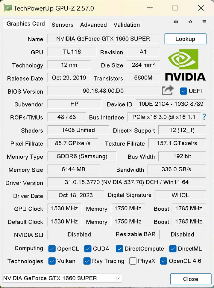 Nvidia GeForce GTX 1660 Super in Potsdam