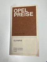 Original OPEL OLYMPIA Preisliste von 1968 / sehr guter Zustand Niedersachsen - Lehre Vorschau