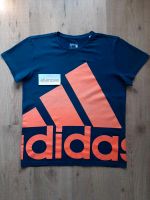 Adidas Herren T-Shirt Logo Gr. M Navy/Koralle Blau Hessen - Limburg Vorschau