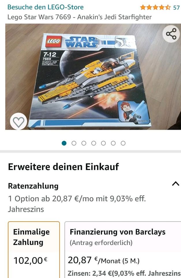 Lego Star Wars 7669 Anakins Jedi Starfighter 75196 75195 in Laatzen
