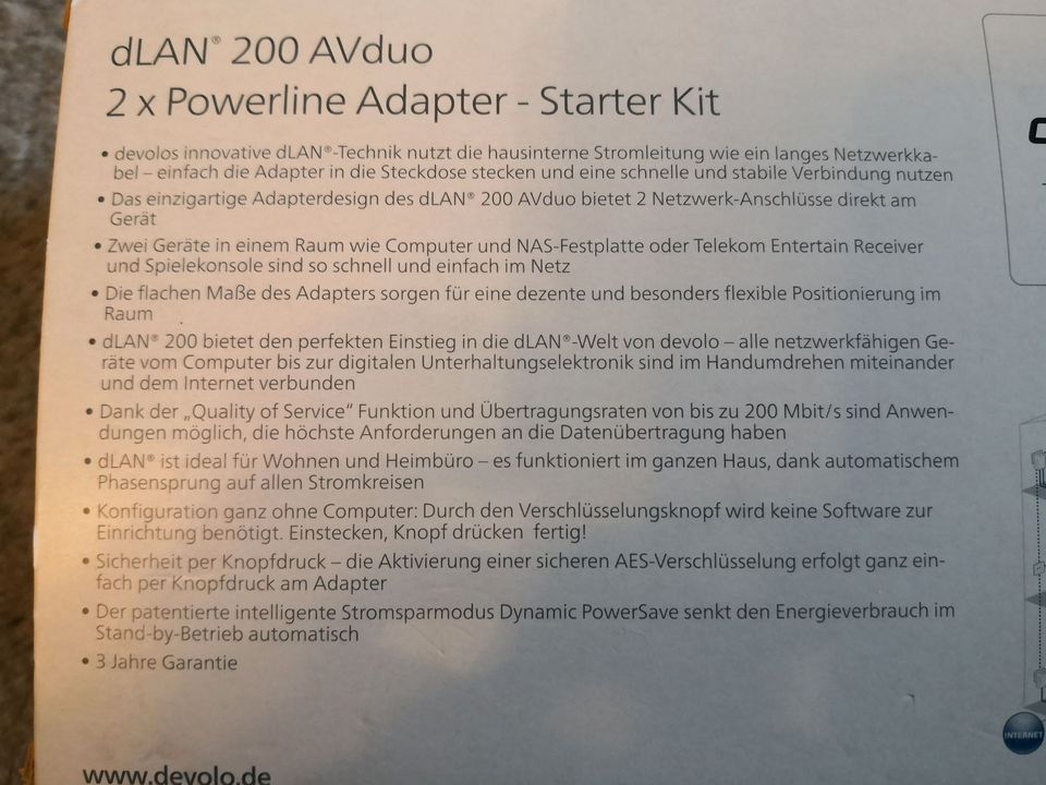 2 x Powerline Adapter – Starter Set, Wlan über Stromnetz in Rötgesbüttel