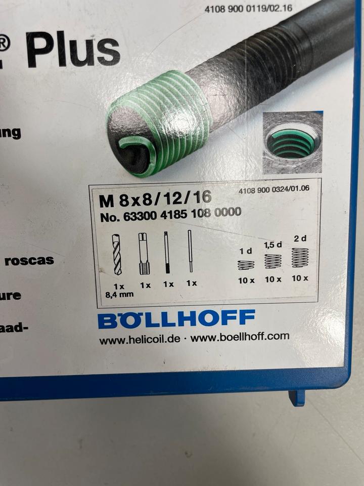 Helicoil GEWINDEREPARATUR-SET, M8 X 1,25 X 8/12/16 MM, 10-TEILIG in Bochum