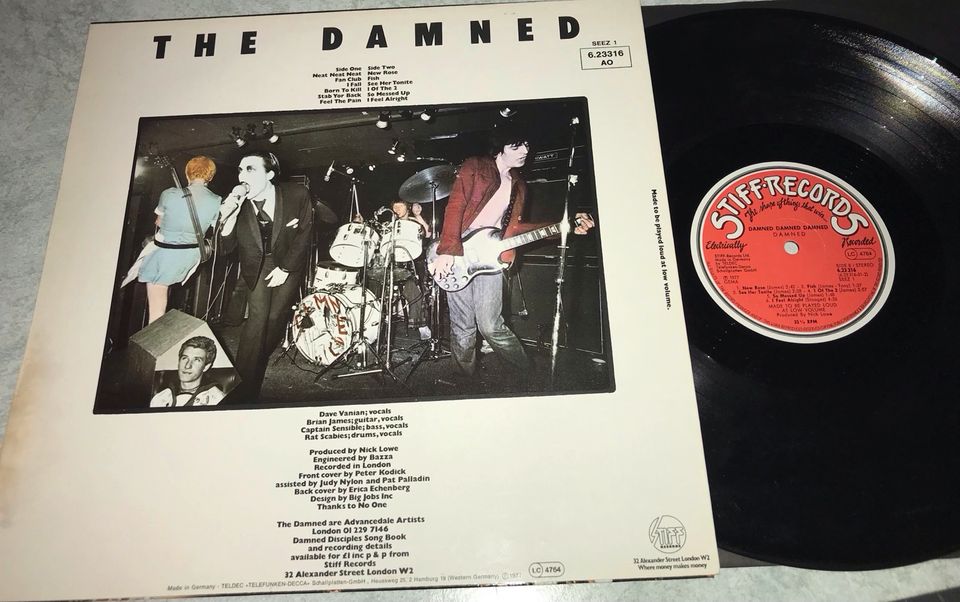 The Damned - Same Original LP Vinyl 1977 Stiff Clash / Jam in Neu Wulmstorf