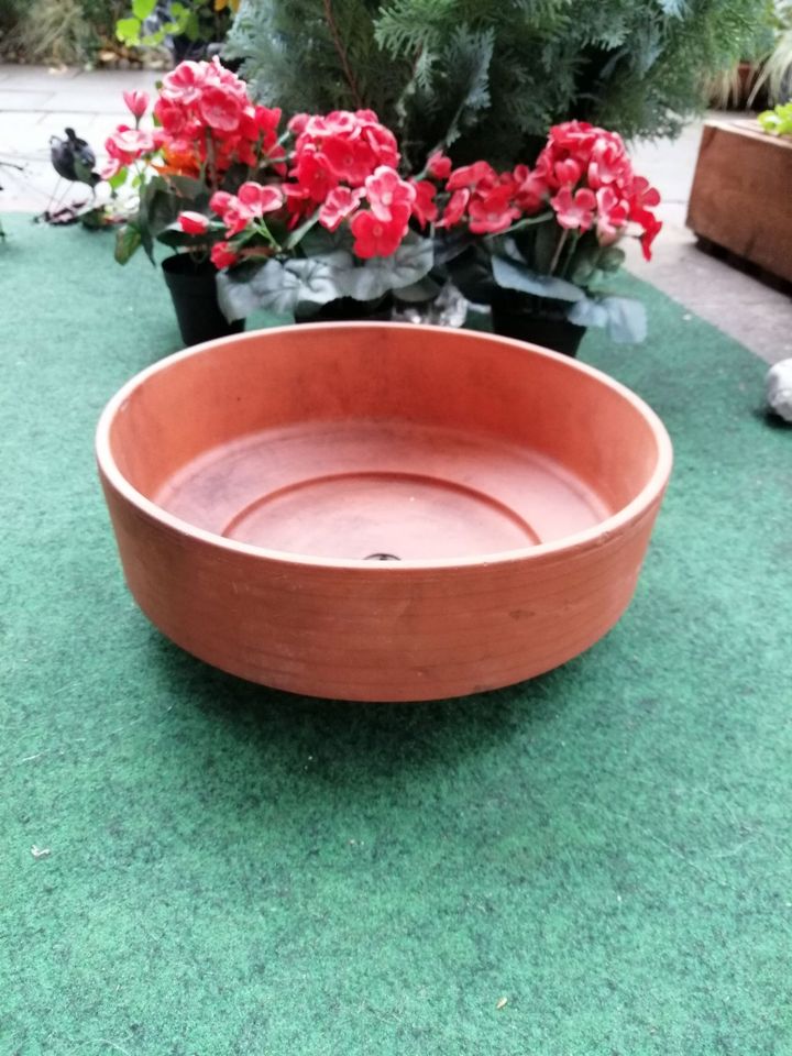 Pflanzschale mit Fuß terracotta Ø 29cm H 11,5cm in München