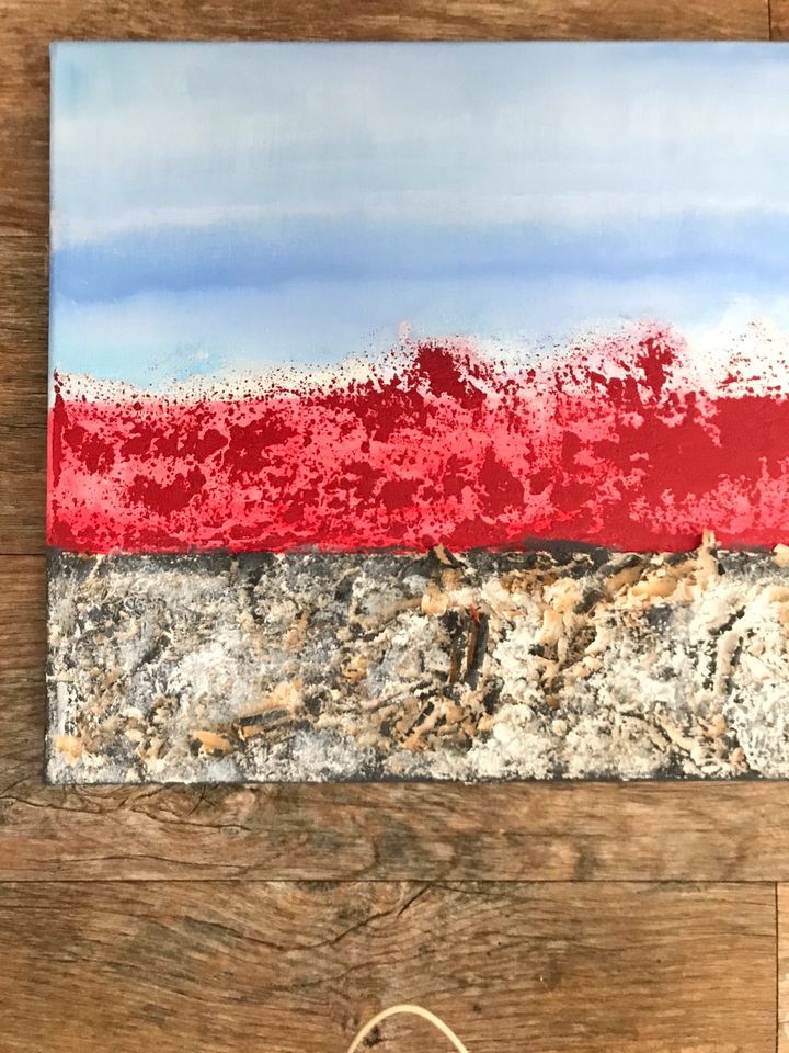 Acryl-Gemälde Struktur abstrakt Unikat Lavafeuer 40 x 120cm in Willstätt