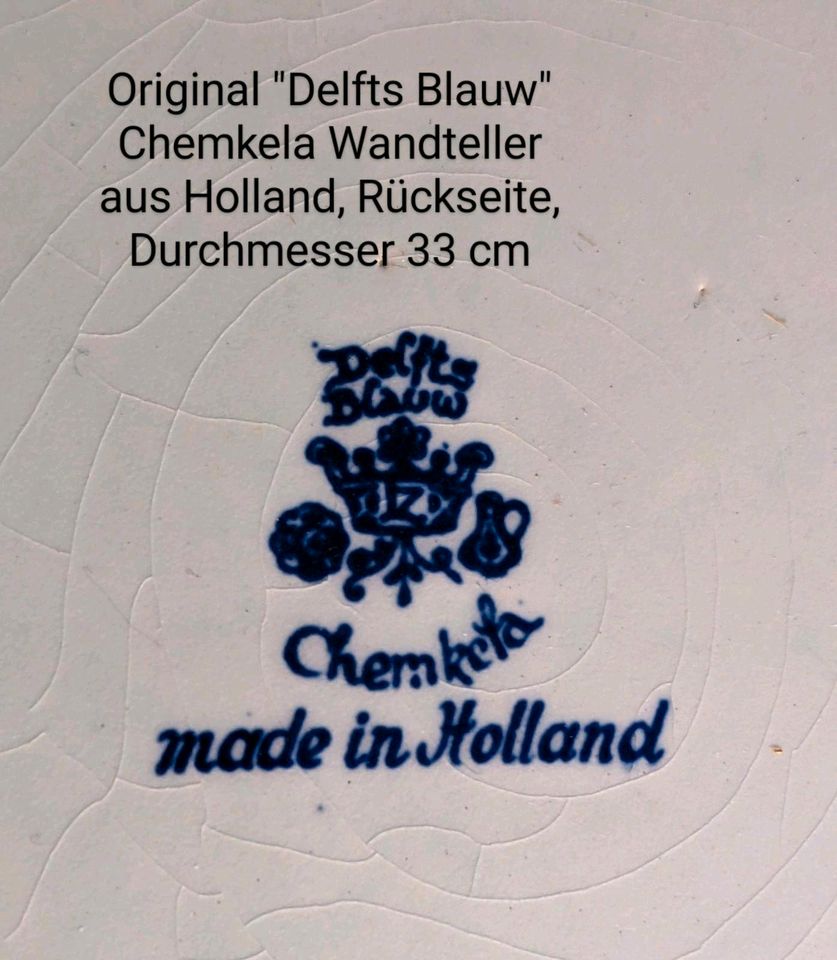 2 Tellerset: Delfts Blauw Wandteller + Deko Glasteller in Gommern