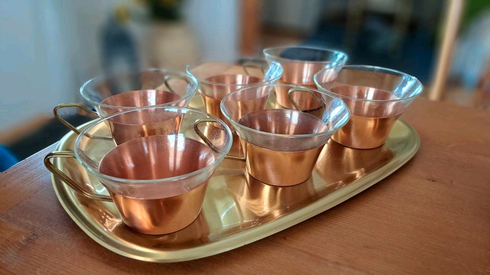 6 Teegläser Jenaer Glas Kupfer Feuerzangenbowle in Gummersbach