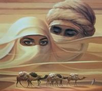 Wandbild Gemälde 86x86cm Orient,Arabisch,Sahara,Wüste,Karawane Baden-Württemberg - Böblingen Vorschau