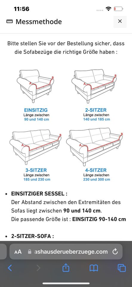 Sofa Überzug inkl Versand in Buch