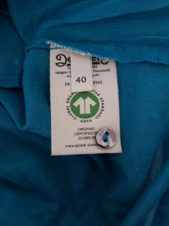 Deerberg Sommerkleid himmelblau Halbarm organic GOTS 42  40 in Hohen Neuendorf