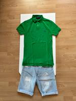 Markensommeroutfit-Poloshirt P.R. Lauren Gr. S, Jeansshorts H&M Baden-Württemberg - Weißbach Vorschau