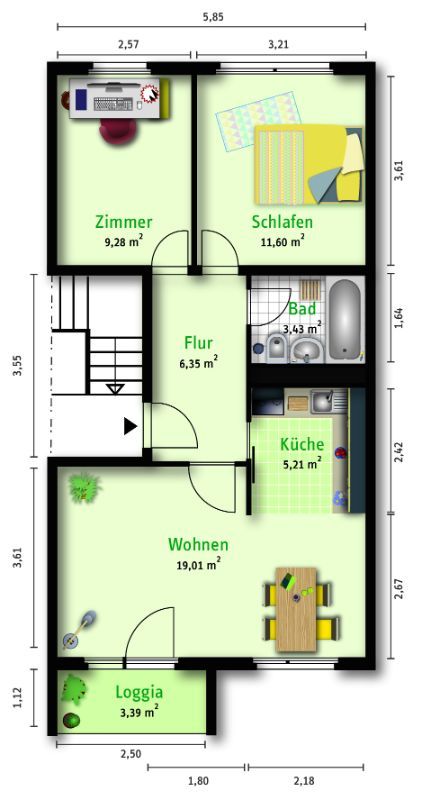 Tolle 3 Zimmer-Wohnung mit schönem Ausblick - sofort einziehen und wohlfühlen in Halle