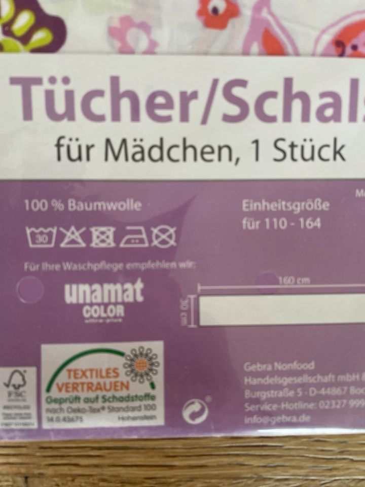 *NEU* Mädchen Schal Tuch weiß mit Blumen in Bischoffen