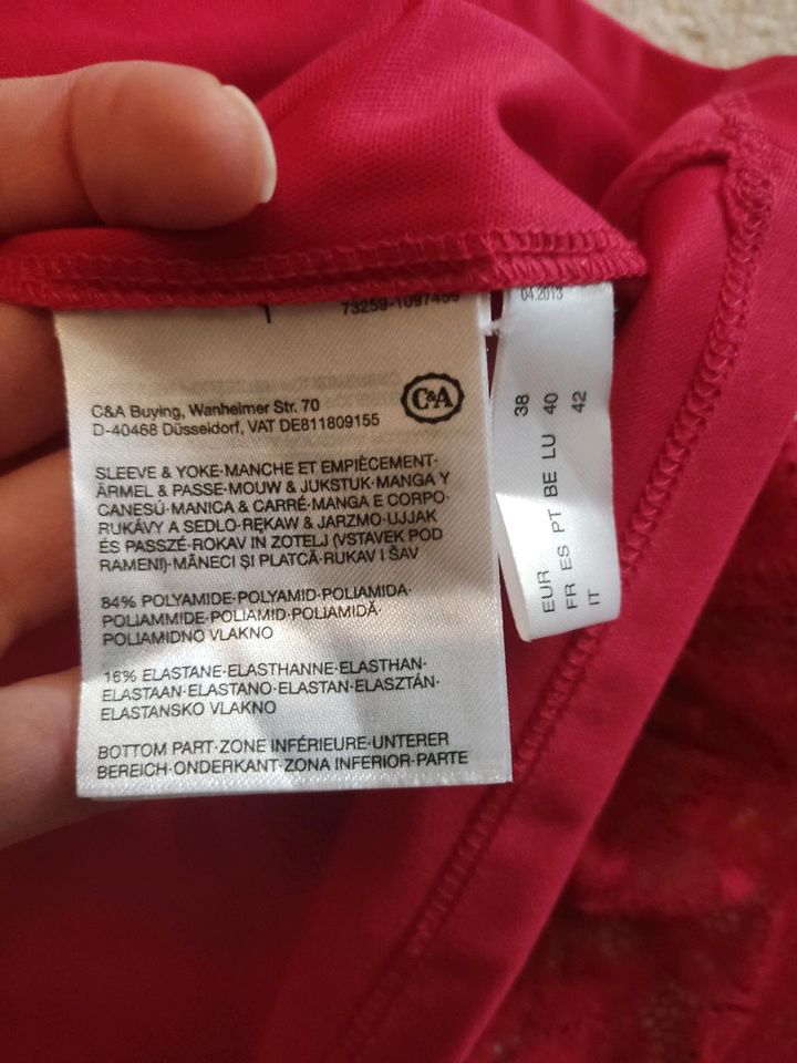 Neu, wunderschönes, rotes Spitzen Kleid, Gr. 38, C&A! in Pinneberg