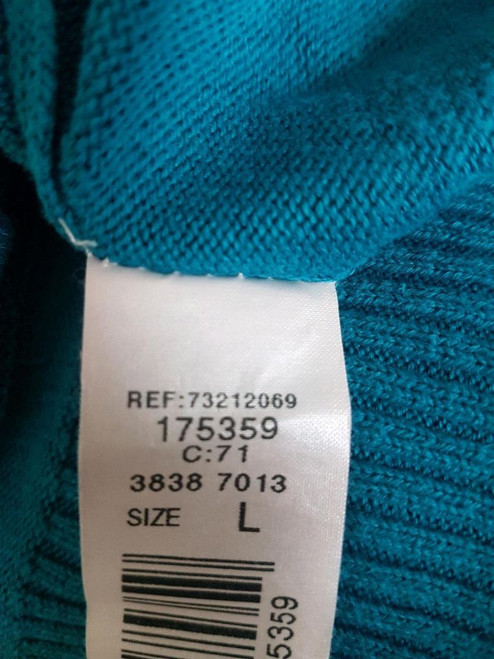 Mango Strickjacke/ Jacke blau/ türkis Damen Gr. L mit Kapuze in Mainz