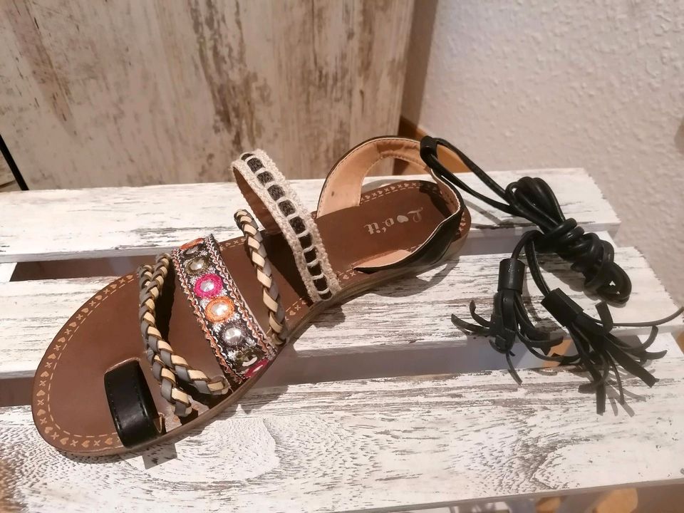 NEU Sandale zum Binden Boho Schuhe Damen Sommer in Wittstock/Dosse