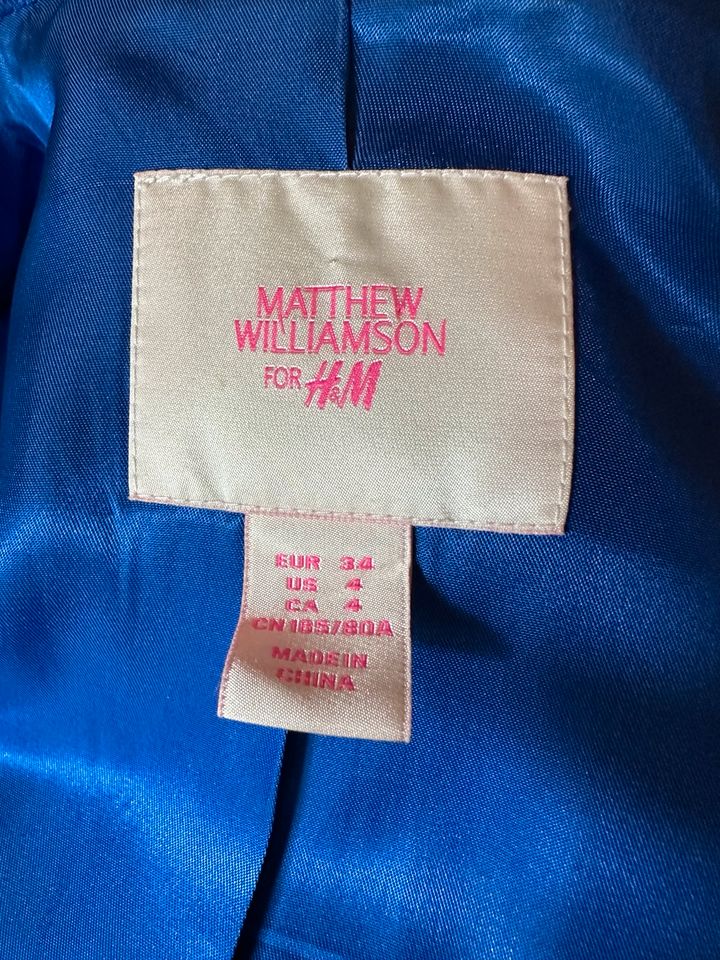 Matthew Williamson for H&M Blazer blau 34 in Wetter (Ruhr)