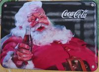 Coca-Cola - Metall-Werbeschild mit Weihnachtsmann Sachsen-Anhalt - Quedlinburg Vorschau