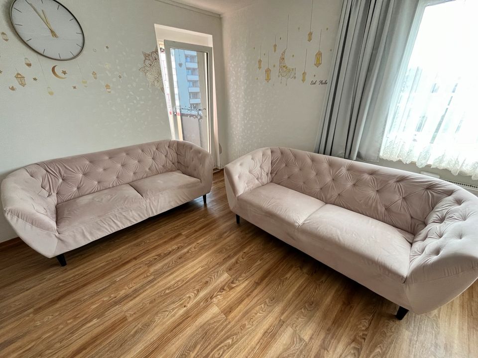 2x Sofa Couch 3 er Rosa Rosé Möbel Martin in Völklingen