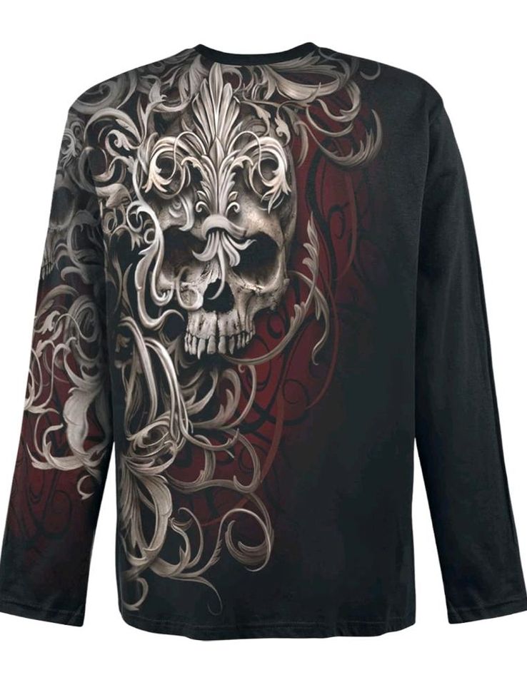 Spiral Skull Shoulder Wrap Long-sleeve Shirt in Gäufelden