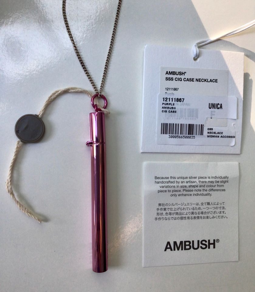 AMBUSH Japan Halskette Zigaretten-Case 925er Silber rosa 498€ NEU in Lüneburg