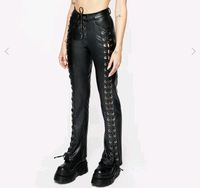 Disturbia Mortis Laced Straight Leg PU Trousers Berlin - Steglitz Vorschau