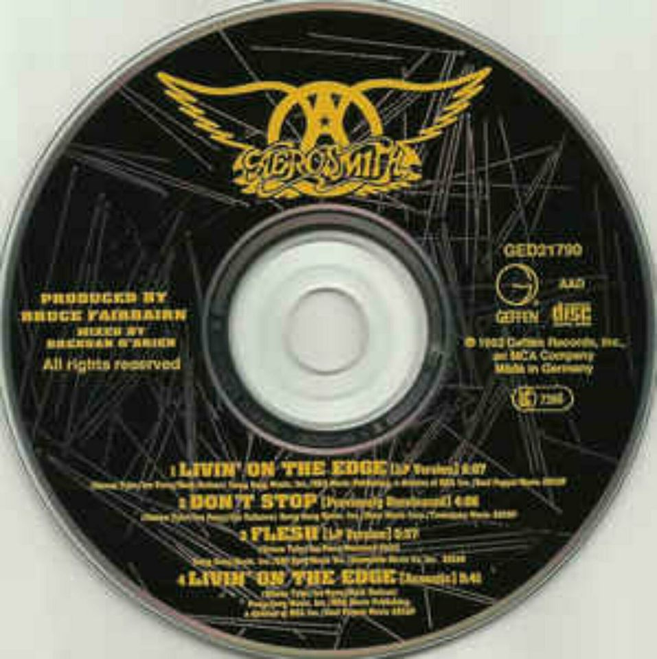 Aerosmith ‎– Livin' On The Edge Label: Geffen Records ‎– GED 2179 in Recklinghausen