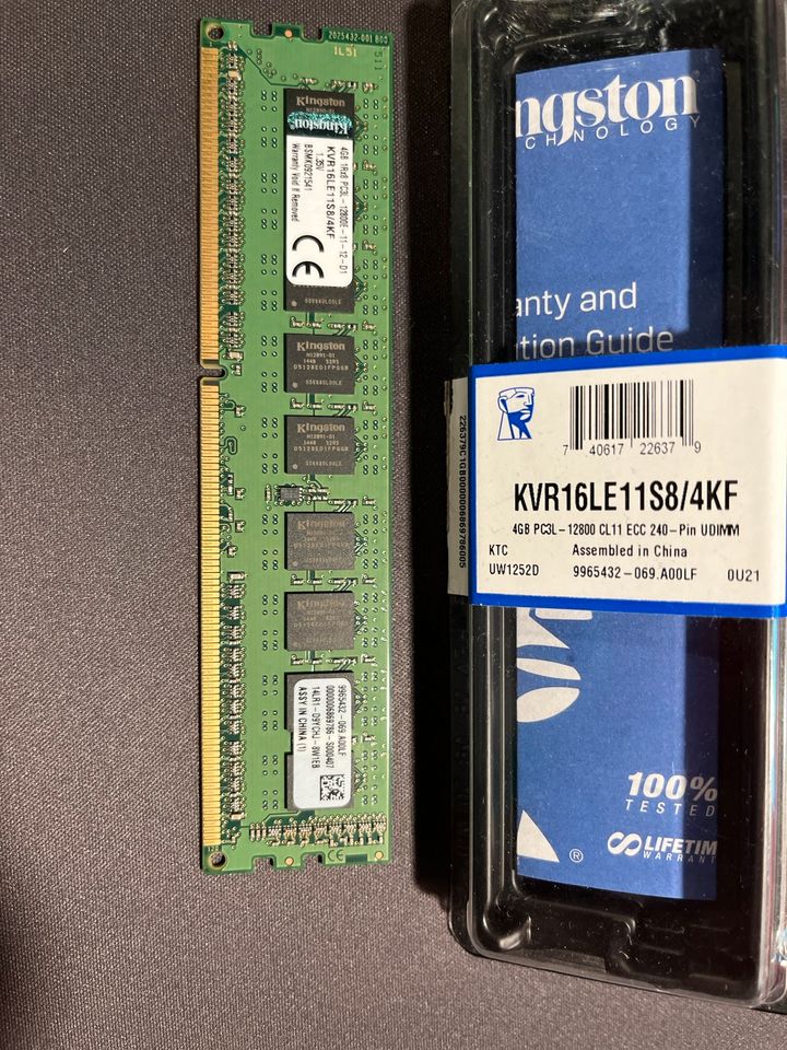 Kingston DDR3L 12800 4GB ECC Unbuffered KVR16LE11S8/4KF in Esslingen